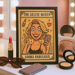 Retrato de caricatura de carta del Tarot personalizado y divertido a partir de una foto: regalo divertido para mejores amigos y familiares - Descarga de imagen digital