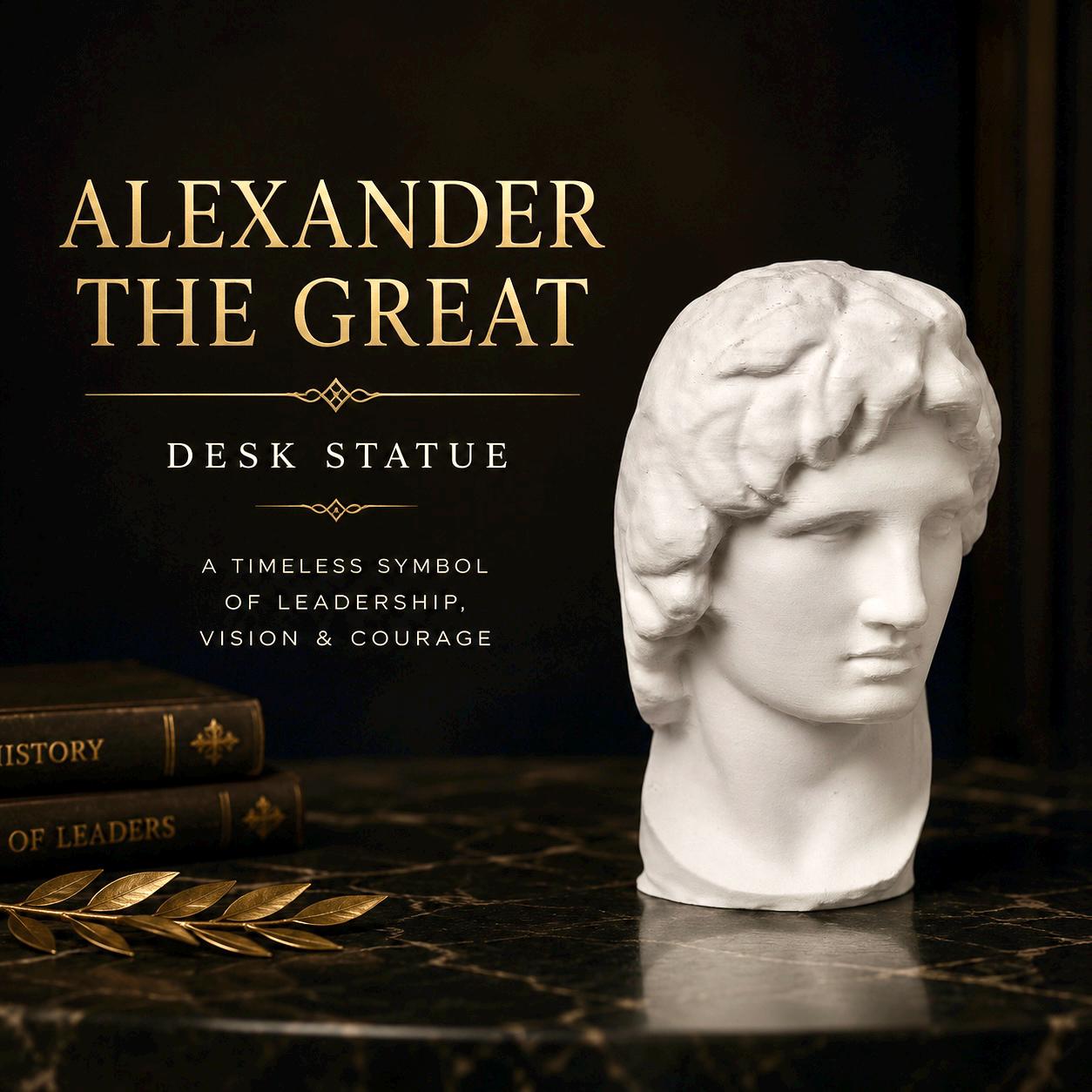 Alexander the Great Desk Statue - 3D Printed Bookshelf Decor