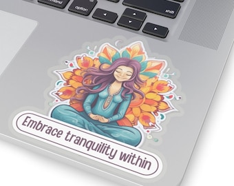 Vinilo adhesivo de meditación de paz interior - Cita de paz y consciencia