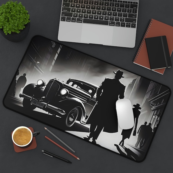 Atmospheric Film Noir XXL Desk Mat - Add Classic Cinema to your Work Area with this Extra Large Mouse Pad