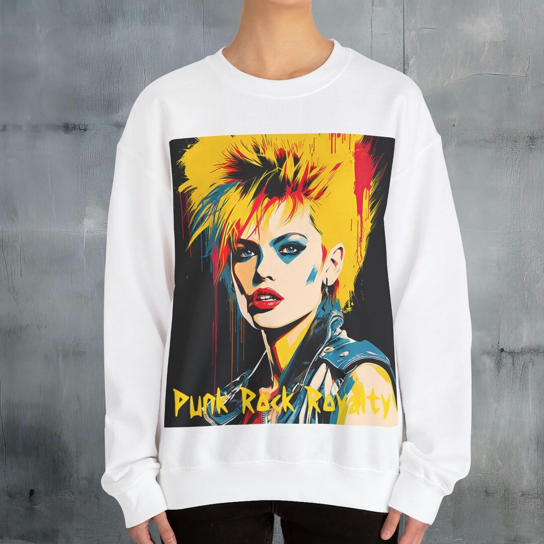 Iconic Retro Punk Rock Sweatshirt Soft & Comfortable Unisex Crewneck