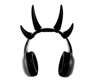 Demon Lord Horns for Headphones, Headset & Cosplay Props.  Twitch Streamer Gamer Girl Gift  Headset Accessories