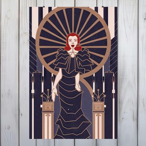 Vintage Elegance Art Deco Wall Poster, 1920s Inspired Print, Fine Art Matte Paper, 3 Sizes - Classic Interior Design