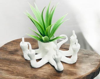Funny Fucktopus Air Plant Pot - Unique 3D Printed Octopus Airplant Stand - Hilarious Home Decor - Funny Gift for Friends and Coworkers