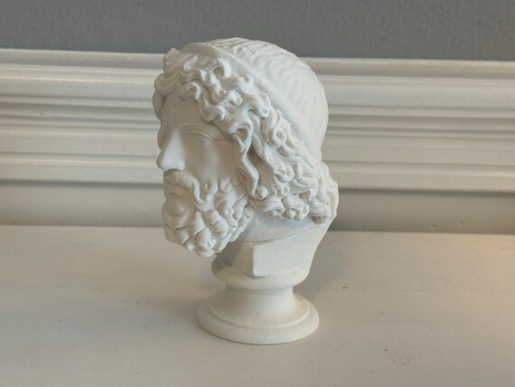 Zeus Desktop Bust - 3D Printed Greek History Bookshelf Statue