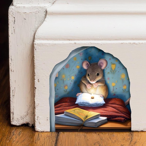 Kinderzimmer Maus Wandtattoo, Maus Vinyl Aufkleber, Maus Loch Aufkleber Aufkleber für Wand, Sockelleiste Maus Loch Aufkleber, Raumdekoraufkleber