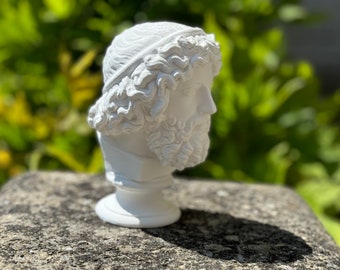 Zeus Desktop Bust - 3D Printed Greek History Bookshelf Statue