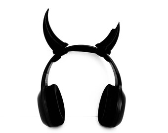 Broken Devil Horns for Headphones, Headset & Cosplay Props.  Twitch Streamer Gaming Headset Attachment