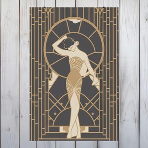 Retro Chic Art Deco Wall Art Poster, 1920s Flair Print, Fine Art Matte Paper, 3 Sizes - Elegant Home Statement