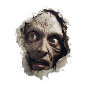 Creepy Zombie Wall Decal Sticker - Spooky Wall Decor for Horror Enthusiasts - Terrifying Wall Art for Home, Dorm, Halloween Setup