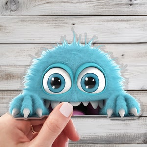 Cute Peeking Monsters Wall Decal - Enchanting Wall Decor for Monster Lovers - Whimsical Wall Art for Home, Nursery, Playroom Setup
