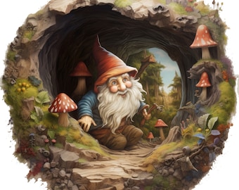 Whimsical Gnome World Wall Decal Sticker - Enchanting Wall Decor for Fantasy Lovers - Magical Wall Art for Home, Nursery, Playroom Setup