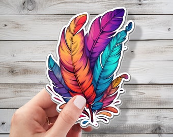 Boho Feathers Sticker - Whispers of Freedom Vinyl Decal Sticker
