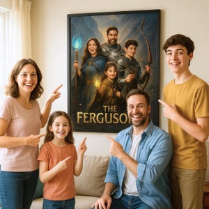 Custom Fantasy RPG Family Portrait – Heroic Adventure Poster from Your Photo - Digital Download