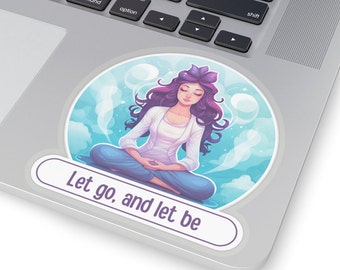 Vinilo adhesivo de meditación de paz interior - Cita de paz y consciencia