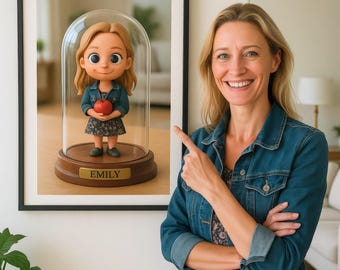 Retrato de figura Chibi personalizado a partir de una foto: adorable regalo de arte coleccionable. Solo archivo digital, no incluye juguete físico.