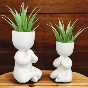 Portavaso per piante aeree Yoga Yan / Vaso per piante aeree stampato in 3D / Vaso per posa yoga Zen per piante grasse / Espositore unico per piante da interno / Decorazione per meditazione