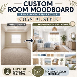 Custom Interior Design Moodboard For Your Room – Curated Colors, Materials, Style Presentation