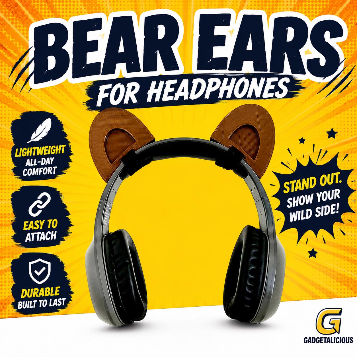 Bear Ears for Headphones - 3D Printed Streamer Gaming Headset