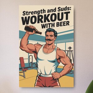 Vintage Beer Gym Metal Plaque, Mancave Bar Wall Decor, Retro Brewery Art Sign, Rustic Tavern Hanging, Unique Pub Gift Idea