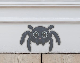 Cute Spider Sticker - Adorable Arachnid Baseboard Decal - Fun Laptop Decor - Perfect for Scrapbooks or Journals
