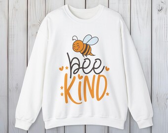 Cozy "Bee Kind" Sweatshirt - Eco-Friendly, Soft & Comfortable Unisex Crewneck Pullover - Spread Love and Happiness - 3 Colors Available