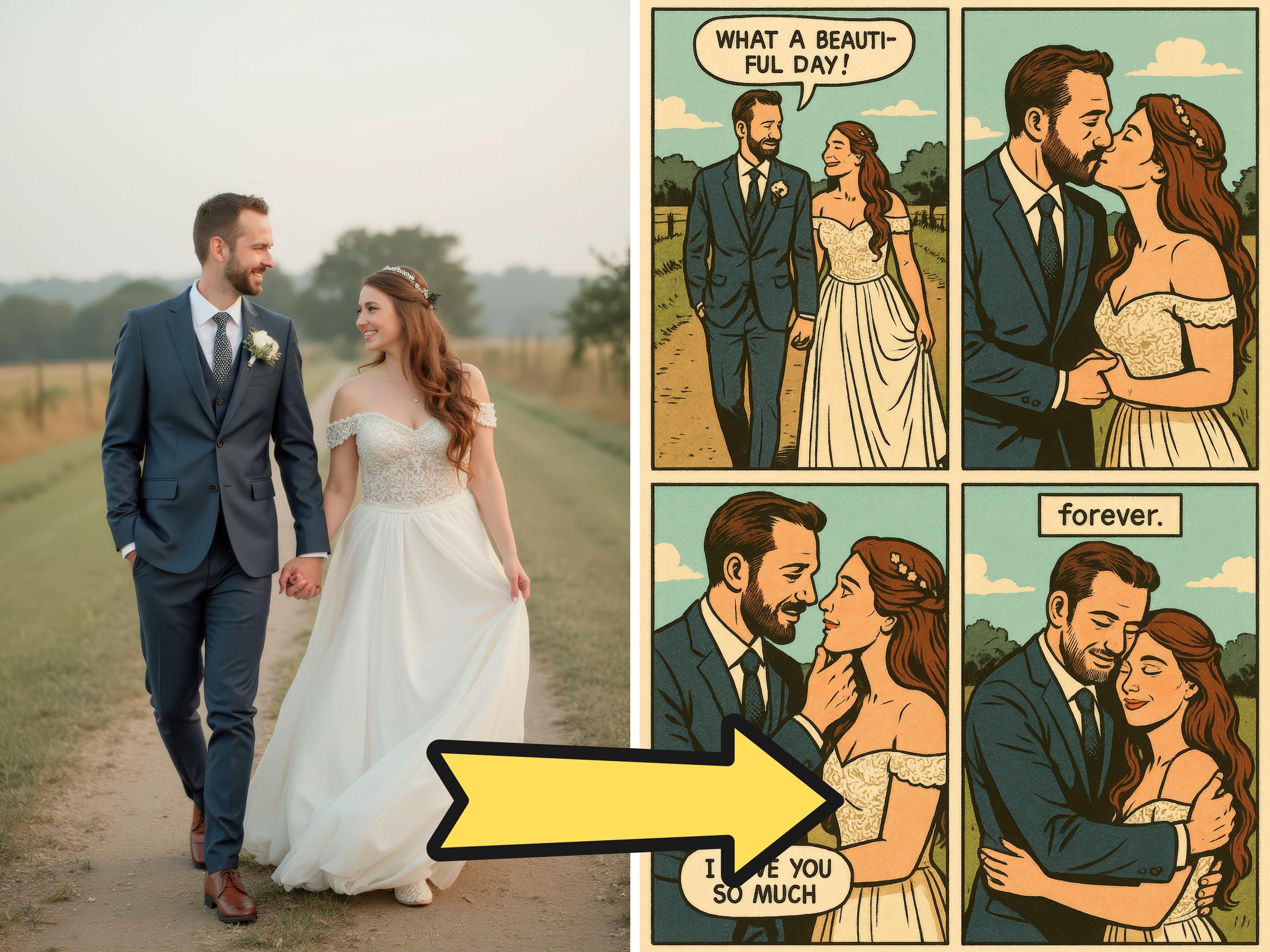 Custom Wedding Comic Strip Illustration – Turn Your Love Story Into ...