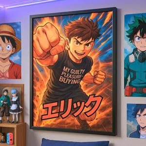 Ilustração personalizada de anime shonen a partir da sua foto - Presente épico para fãs de anime - Download digital Retrato do herói - Download de imagem digital