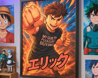 Custom Shonen Anime Illustration von Deinem Foto - Episches Geschenk für Anime Fans - Digital Download Helden Porträt - Digitaler Bild Download