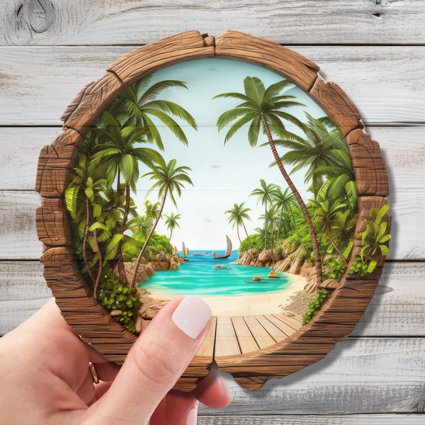 DreamAway Wall Sticker - Tropical Paradise Portal Decal