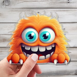 Cute Peeking Monsters Wall Decal - Enchanting Wall Decor for Monster Lovers - Whimsical Wall Art for Home, Nursery, Playroom Setup