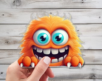 Cute Peeking Monsters Wall Decal - Enchanting Wall Decor for Monster Lovers - Whimsical Wall Art for Home, Nursery, Playroom Setup