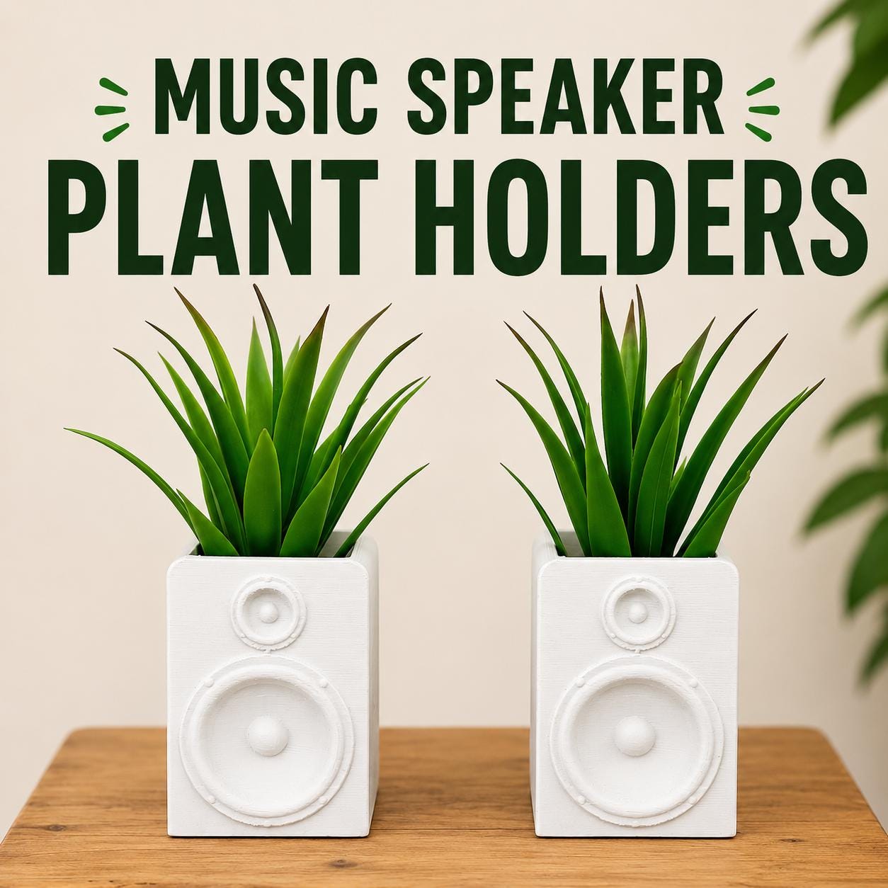 Music Speaker Air Plant Holder. Succulent Planter / Airplant