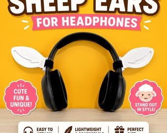 Sheep Ears for Headphones - 3D Printed Streamer & Gaming Headset Attachment