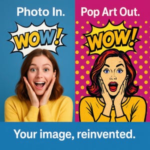Custom Pop Art Portrait from Your Photo – Printable Colorful Digital Art – Personalized Wall Art Decor Gift  - Digital Download
