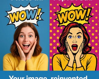 Custom Pop Art Portrait from Your Photo – Printable Colorful Digital Art – Personalized Wall Art Decor Gift  - Digital Download