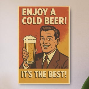 Retro Beer Advertising Metal Sign, Vintage Brewery Plaque, Mancave Wall Hanging, Rustic Pub Decor, Bar Tavern Artwork, Unique Gift