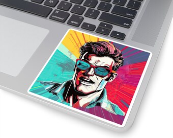 Retro Superhero Pop Art Sticker - Epic Decal for Laptop, Water Bottle, Journal or Planner