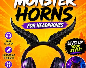Monster Horns for Headphones, Headset & Cosplay Props.  Twitch Streamer Gamer Girl Gift  Headset Accessories