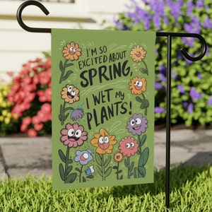 Colorful Springtime Yard Flag - Outdoor Garden Banner - Double Sided Print, Weather-Resistant Backyard Garden Art Canvas Decor