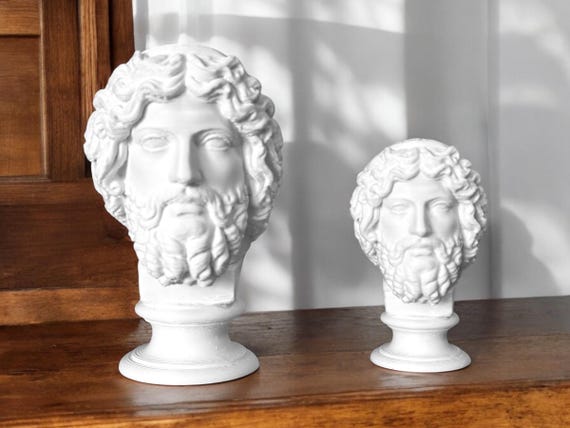 Zeus Desktop Bust - 3D Printed Greek History Bookshelf Statue