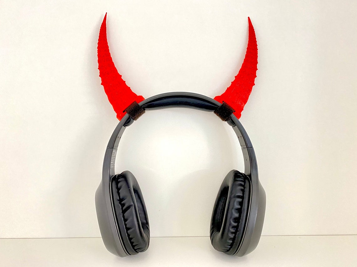 Demon Horns for Headphones Cosplay Demon Horns for Headset Etsy