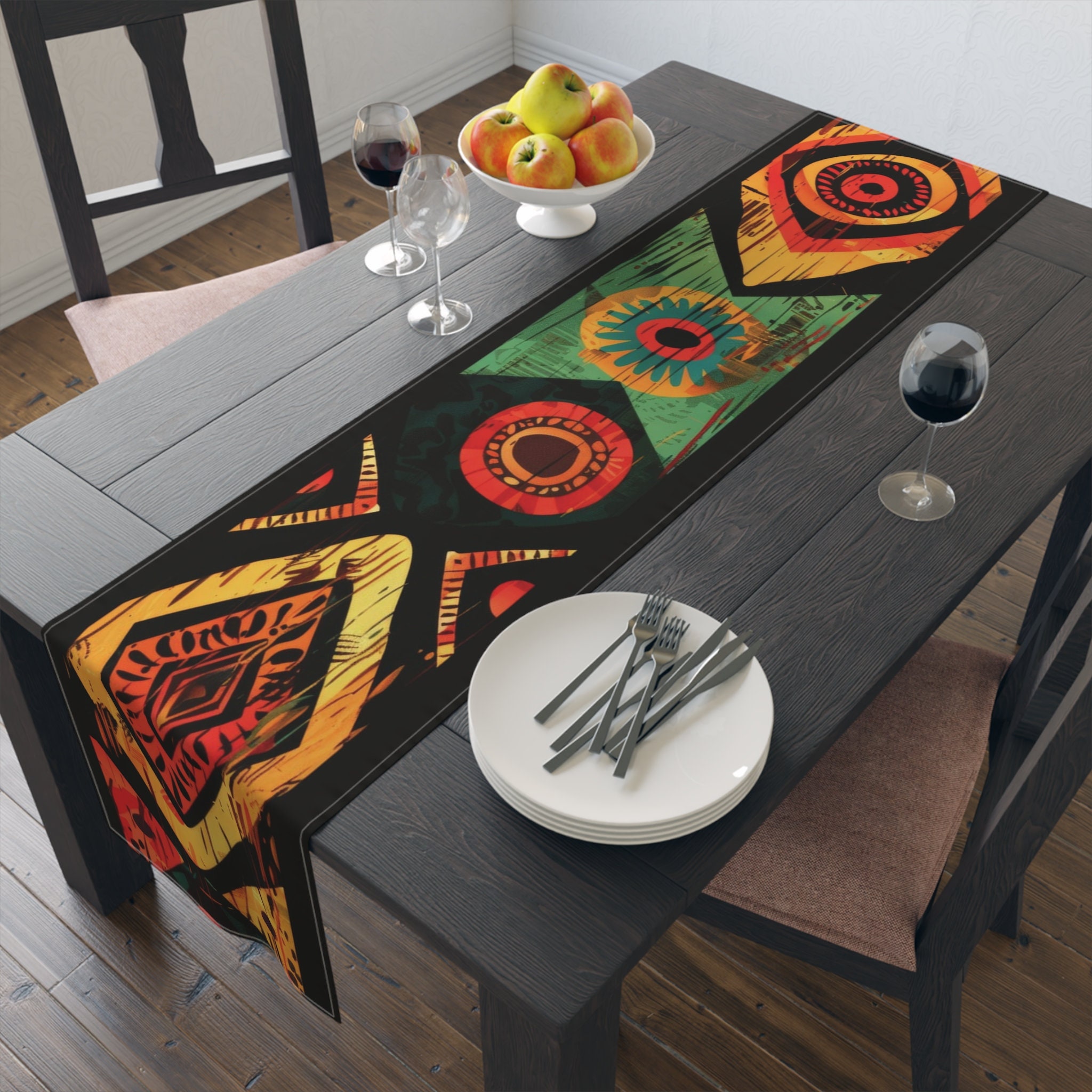 Traditional African Table Runner - Tribal Pattern Table Runner