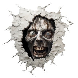 Creepy Zombie Wall Decal Sticker - Spooky Wall Decor for Horror Enthusiasts - Terrifying Wall Art for Home, Dorm, Halloween Setup