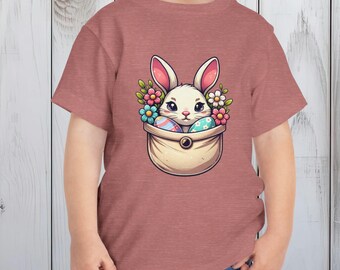 Adorable Easter Bunny Toddler Tee - Soft Airlume Cotton - Comfortable & Cute Easter Shirt - Kids Easter T-Shirt - Available in 9 Colors