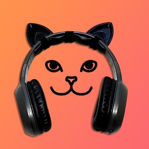 Cat Ears Headset Attachments & Cosplay Props.  Twitch Streamer Gaming Headset Attachment