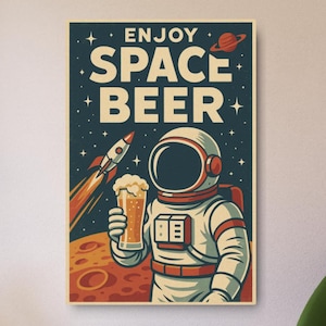 Retro Beer Advertising Metal Wall Plaque - Mancave Bar Sign, Vintage Pub Artwork, Unique Brewery Hanging Decor, Rustic Tavern Wall Art