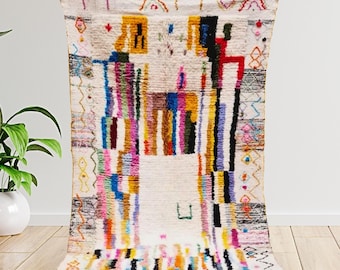 Azilal Moroccan Rug - Handmade Wool Rug - Handwoven Rug - Authentic Berber Carpet for Home Decor - Area Rug for Living Room – Custom Rug