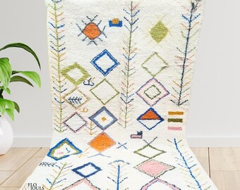Azilal Moroccan Rug - Handmade Wool Rug - Handwoven Rug - Authentic Berber Carpet for Home Decor - Area Rug for Living Room – Custom Rug