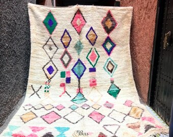 Azilal Moroccan Rug - Handmade Wool Rug - Handwoven Rug - Authentic Berber Carpet for Home Decor - Area Rug for Living Room – Custom Rug